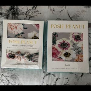 Posh peanut robe and matching swaddle & headband